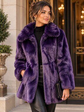 Vintage S. GARBER FURS Chicago Purple Mink Fur Custom Coat Jacket Small Luxury